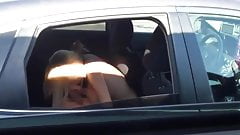 Girlfriend fucking stranger in backset of car