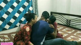 Indian sister in law shared her boyfriend with milf hot bhabhi !! Hot threesome sex with dirty audio